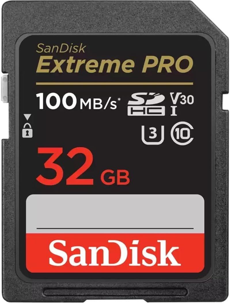 Tarjeta de memoria SD DE 32GB SanDisk Extreme Pro, Negro