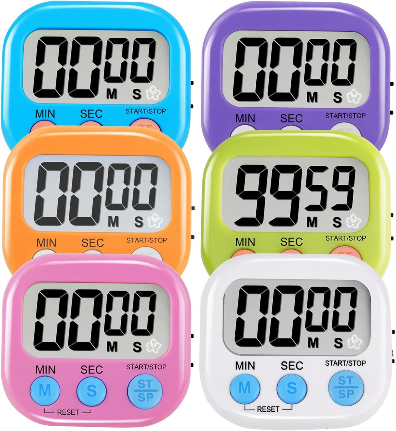 Reloj TEMPORIZADOR multifuncionar Paquete de 6 Electrónico