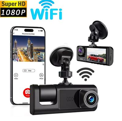 Camara de parabrisa de 3 Canales en la Parte Delantera y Trasera Interior, para carro