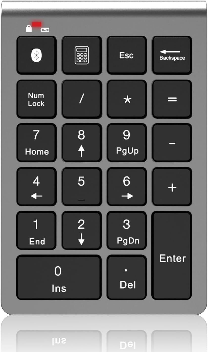 Teclado numérico Bluetooth para laptop, Recargable