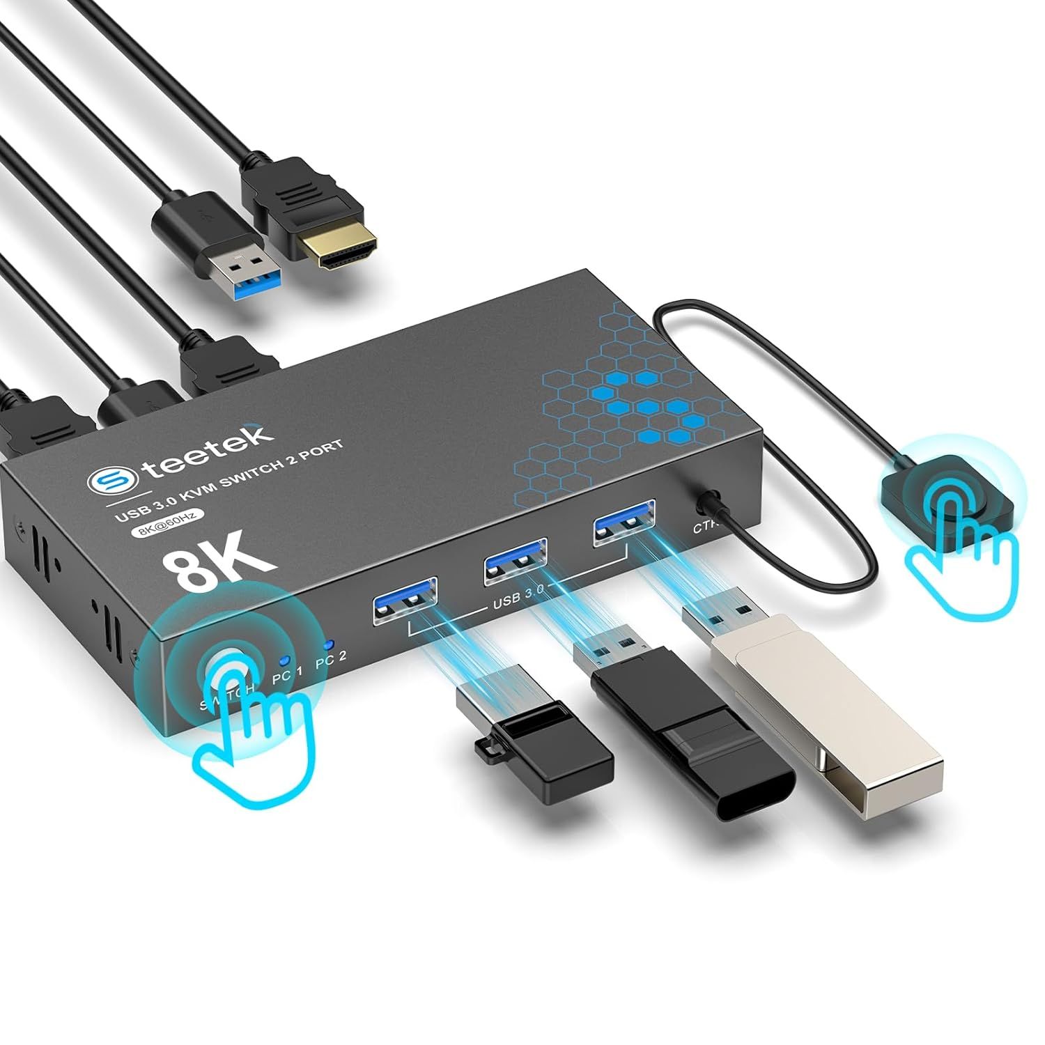 Switch KVM HDMI 2x1  Steetek