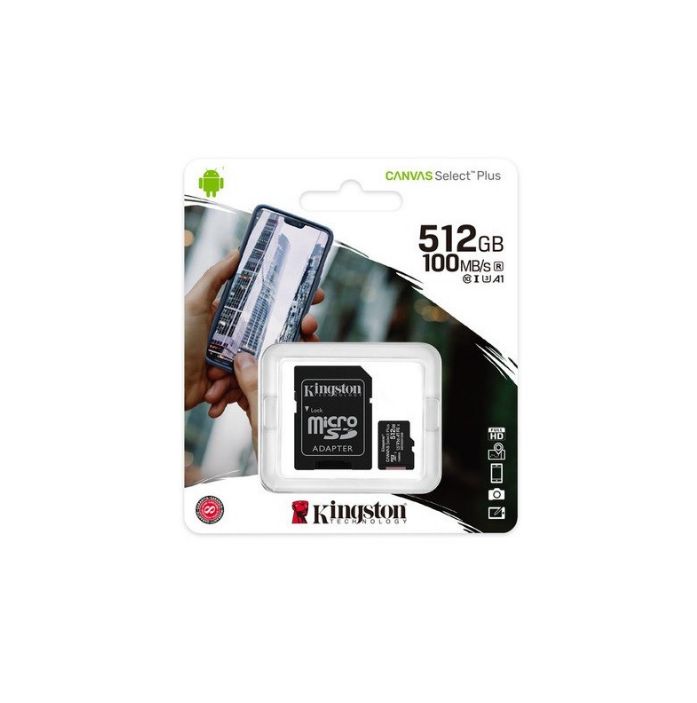 Memoria microsd kingston 512gb c10 u3 canvas select plus sdcs2/512gb