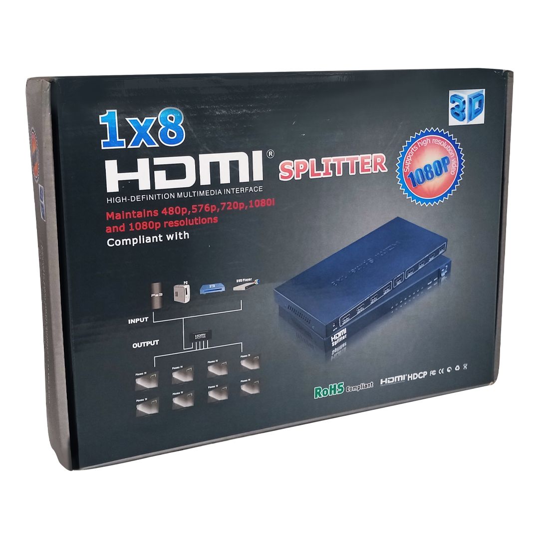 Splitter Hdmi 1×8 Puertos Full Hd 1080p