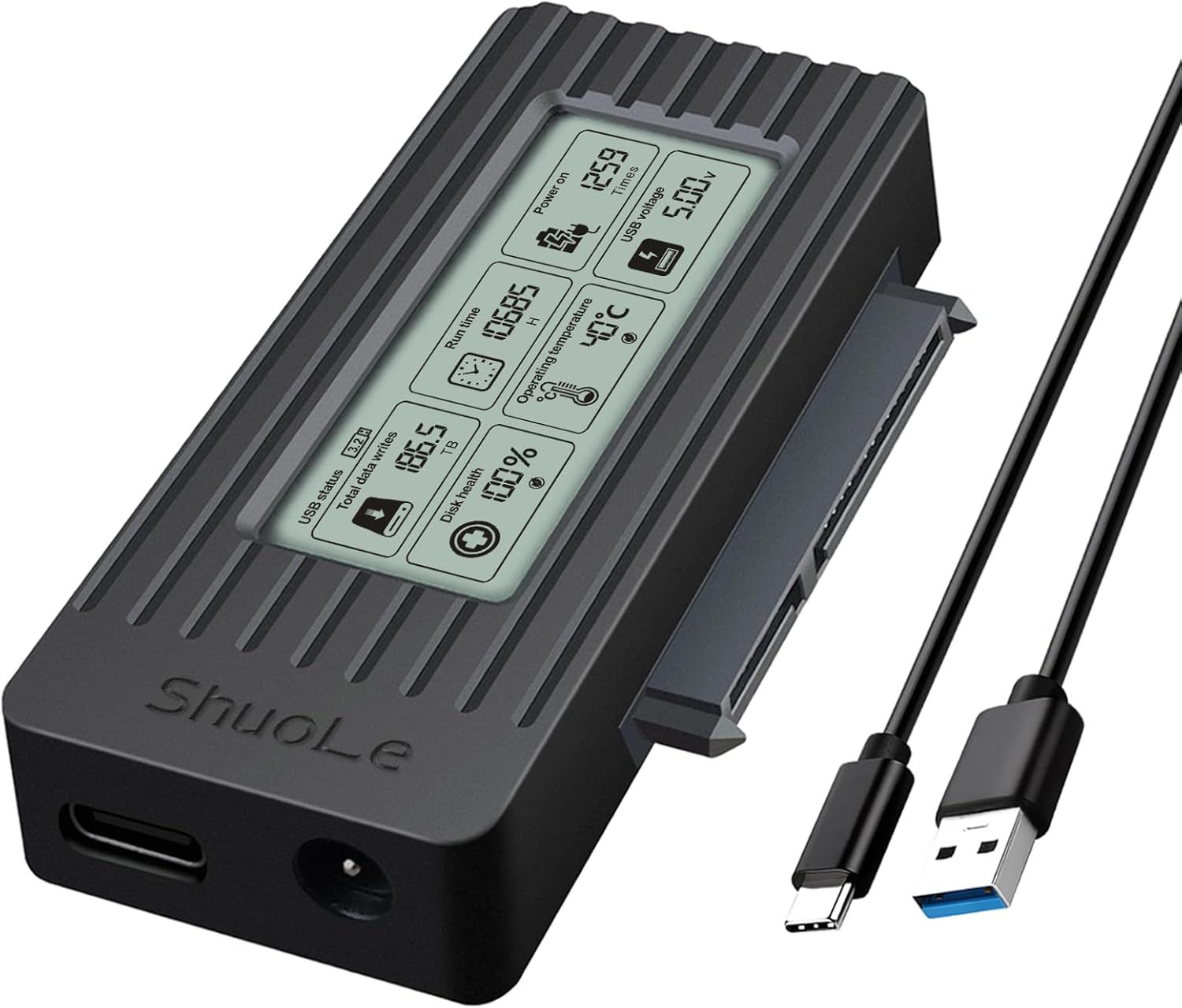 Teste para Disco duro SATAmde 2.5/3.5 pulgada a USB3.2/3.1/3.0, Shuole