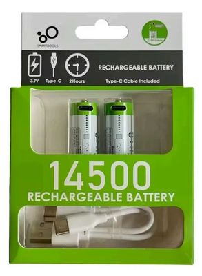 Bateria 14500 USB Tipo-C recargable Li-lon 3.7v 14500, smartoools