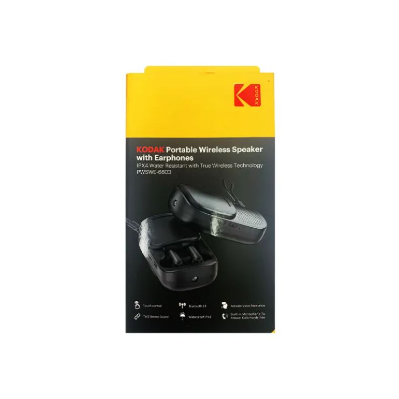 Corneta inalámbrica portátil KODAK con Audifonos PWSWE-6603 - Gris