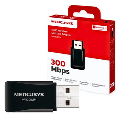 Adaptador Usb Wifi Mercusys Mw300um 300mbps