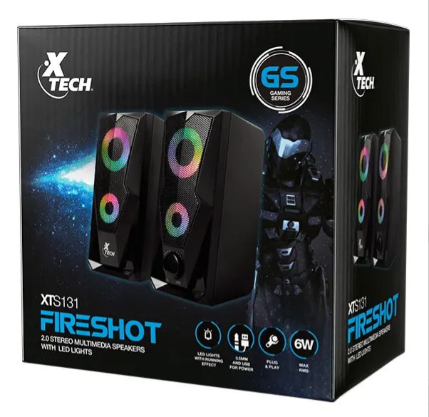 Corneta RGB Gaming Xtech Fireshot Xts-131 Color Negro