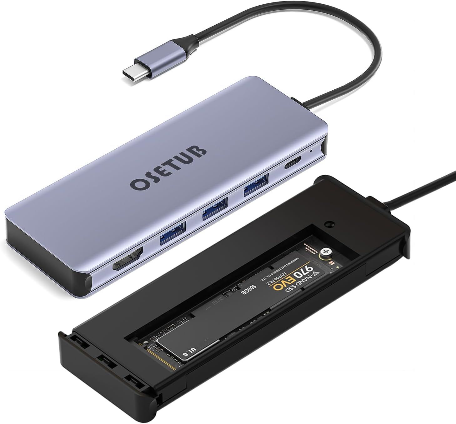Case para Disco SSD M.2 NVMe 6 en 1 usb-c