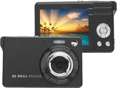 Camara digital, pantalla a color de 2,8 pulgadas, 1080P, 50 MP, 32GB negra
