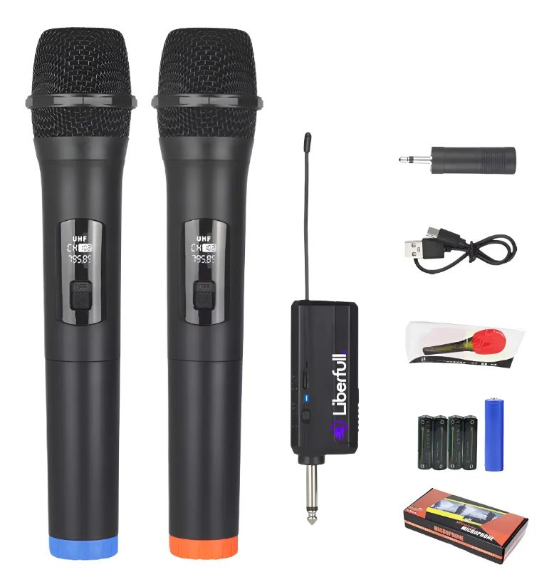 Microfonos Inalambricos Dual Con Receptor Recargable X2