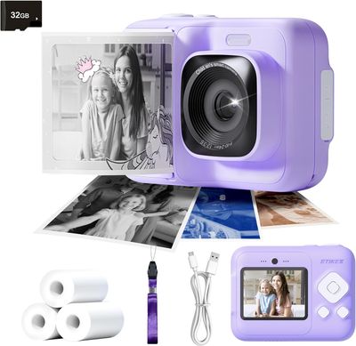 Camara de impresión instantánea para niñas on tarjeta SD de 32 GB, FUNSHOT20