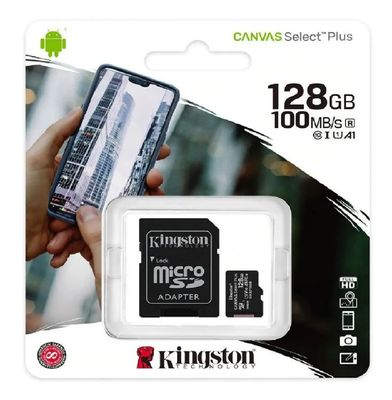 Memorias Micro Sd Kingston 128GB C/ Adaptador Clase 10