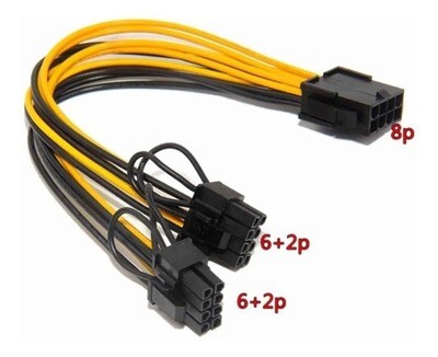 Cable Adaptador 8 Pin A Dual 6+2 Pin Pci-e Gpu