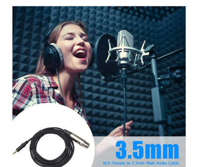 Cable de audio de micrófono macho XLR hembra de 3 pines a 3,5 mm  TRS Stereo