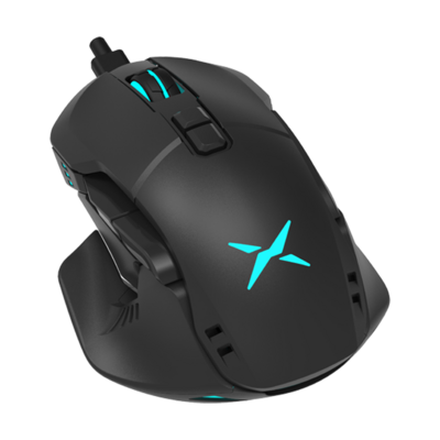 Mouse Delux óptico M629 RGB para juegos, periférico con cable, 12400-16000 DPI, alas laterales plegable y desplegable, ergonómico, 1000Hz, para PC y Laptop