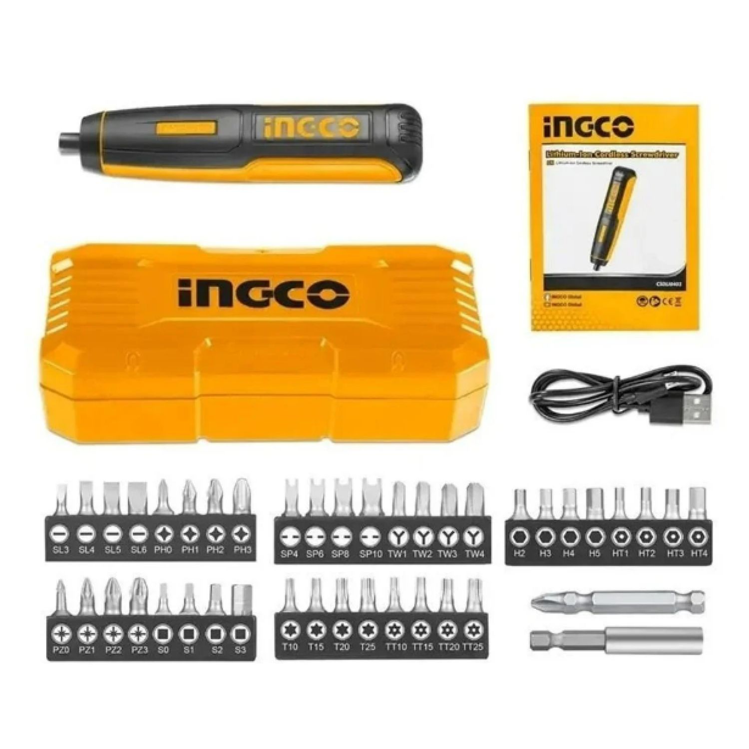 Destornillador Inalambrico INGCO CSDLI0406 4V Amarillo/Negro