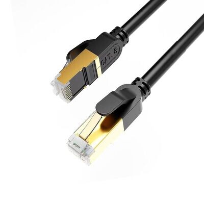 Cable Ethernet blindado de alta CAT8 40Gbps, 2000Mhz 1 metros