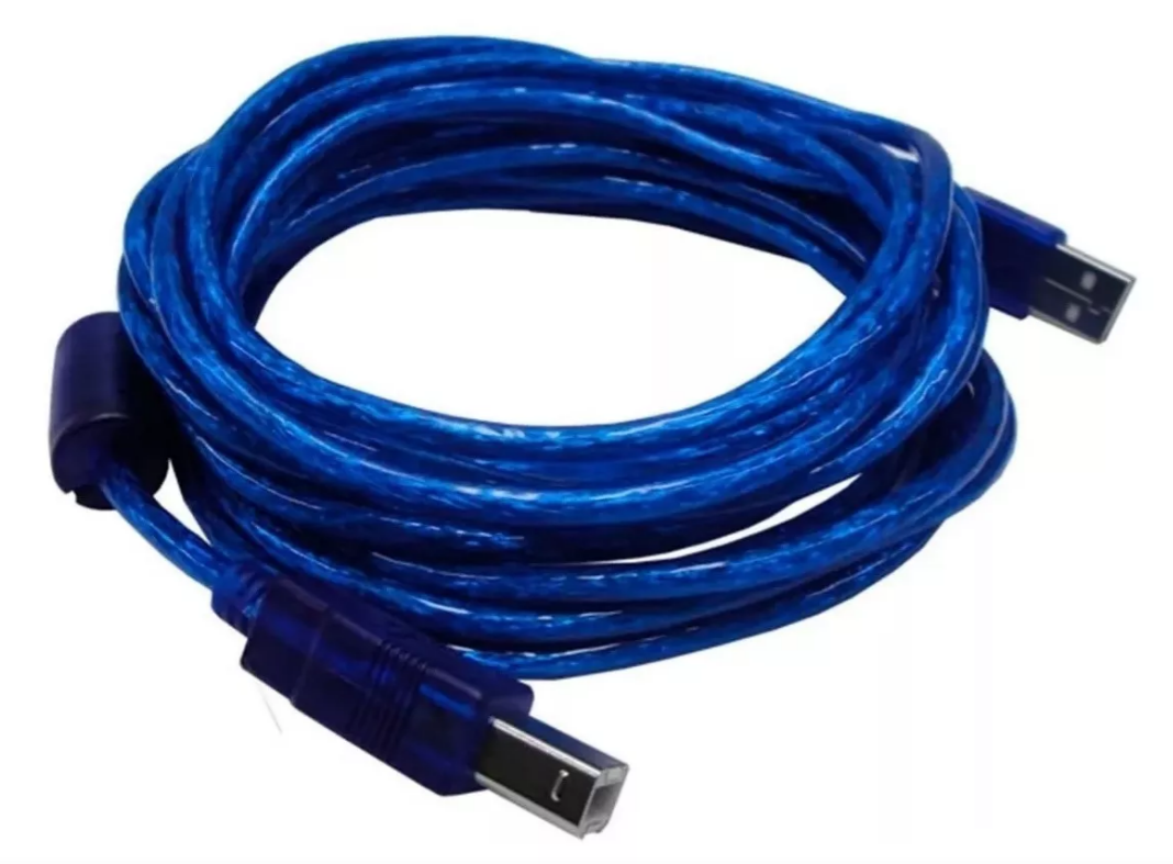 Cable Usb para Impresora Scanner Modem Filtro Color Azul de 10 metros