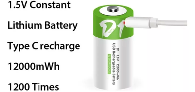 bateria tipo D Recargable Con Puerto Usb 1200 Ciclos 3.7volt