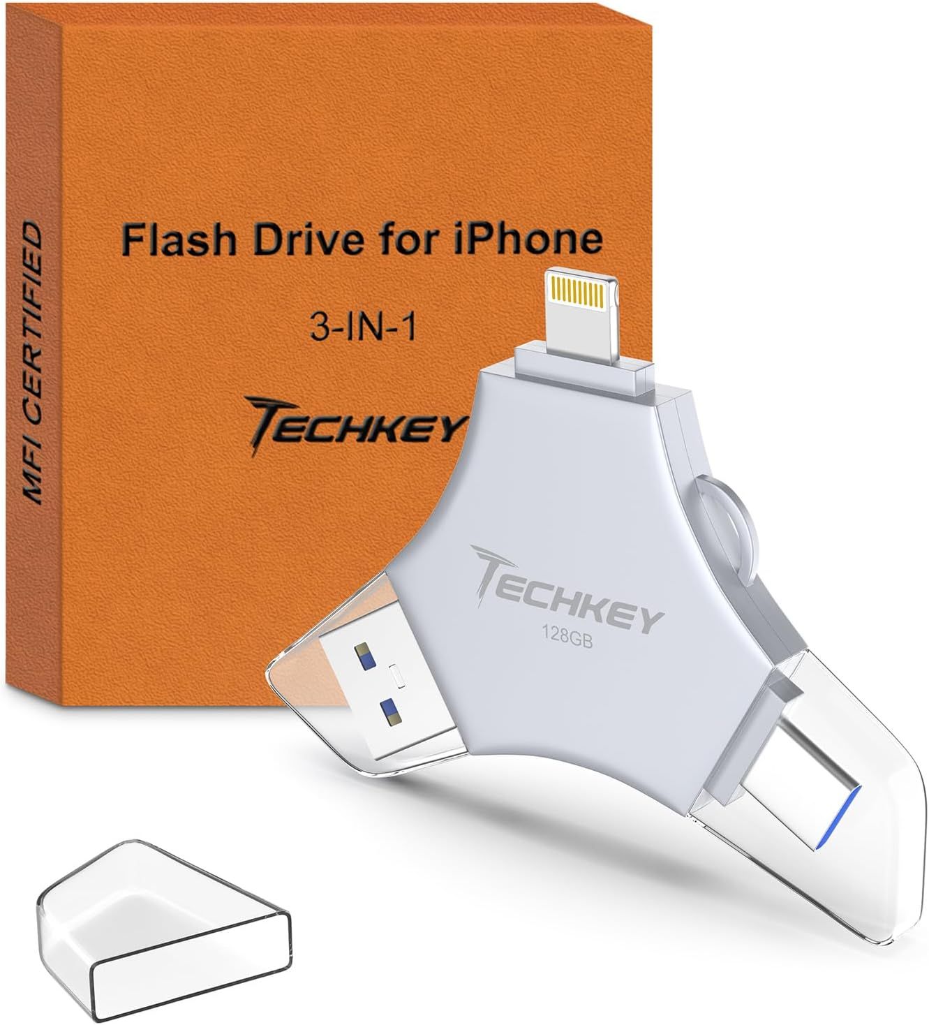 Pendrive USB 3.0 con certificación MFi de 128GB para iPhone/android