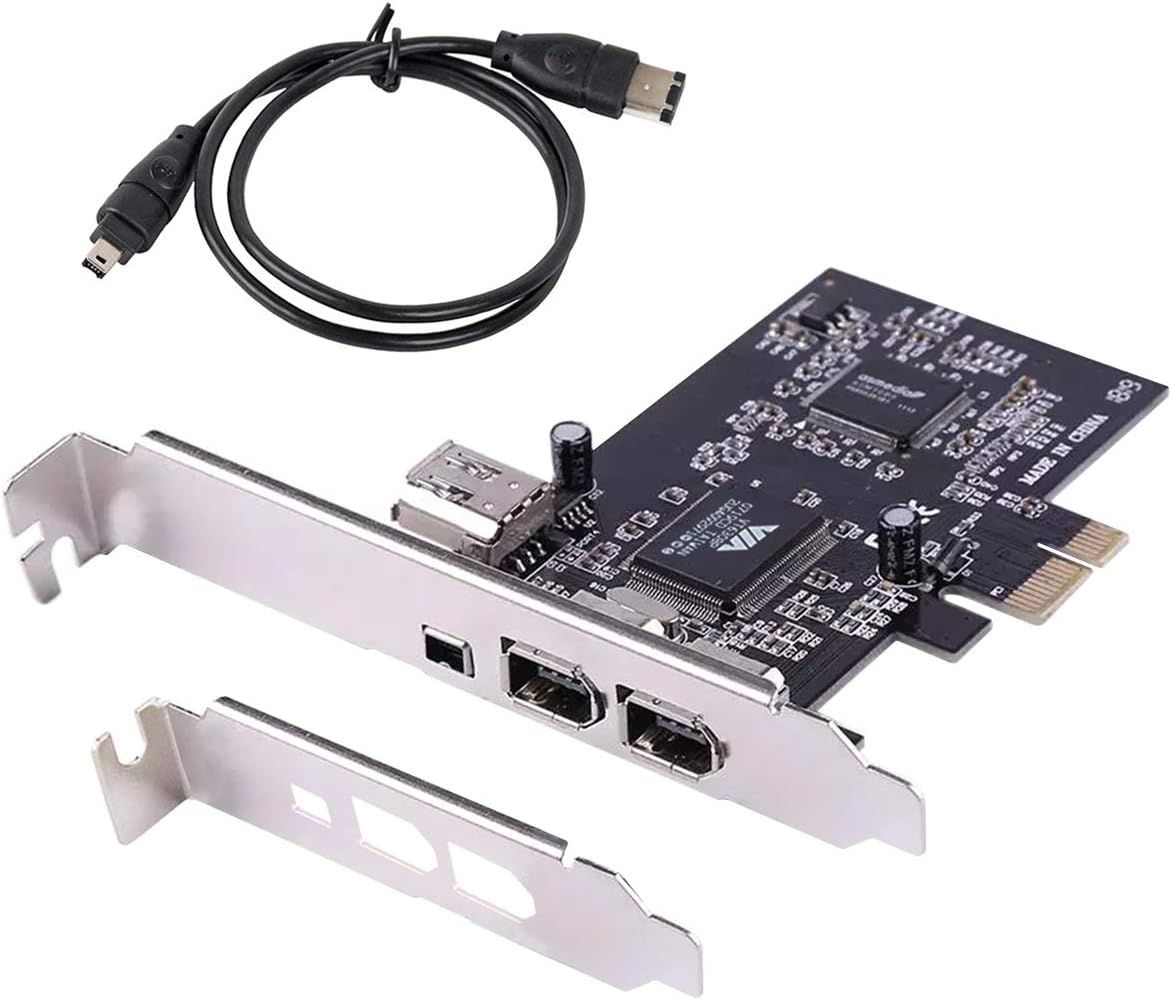Tarjeta Firewire PCI-E, Cable de 6-4 pines para PC de escritorio, 20CB PCI-e 1X IEEE 1394A, 4 puertos (3 + 1)