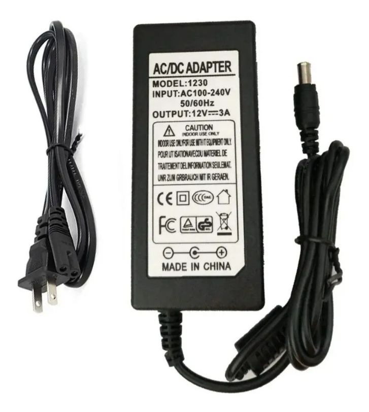 Transformador 12v 3a Fuente Poder Cámaras Cctv Led Dvr