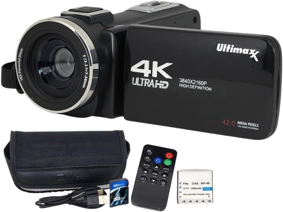 Videocámara 4K grabadora de vídeo de 42MP, ULTIMAX
