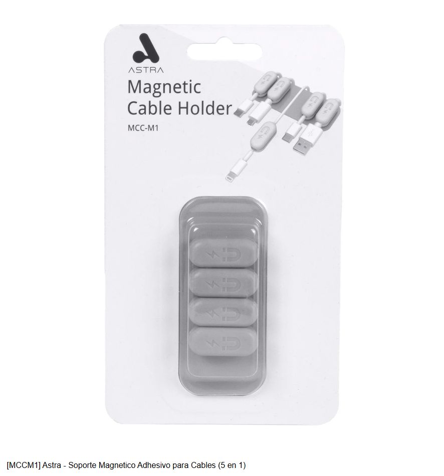 Soporte Magnetico Adhesivo para Cables (5 en 1) [MCCM1] Astra