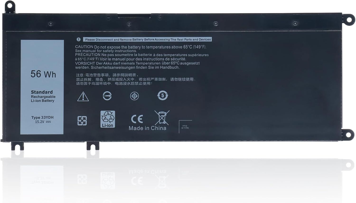 Batería 33YDH para laptop Dell Inspiron 15 7000 7570 7573 56WH 15.2V