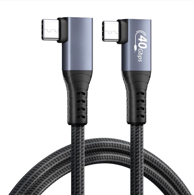 Cable para Thunderbolt 4, 90 grados, velocidad de transferencia de 40 Gbps/8K @60H 1.5mts
