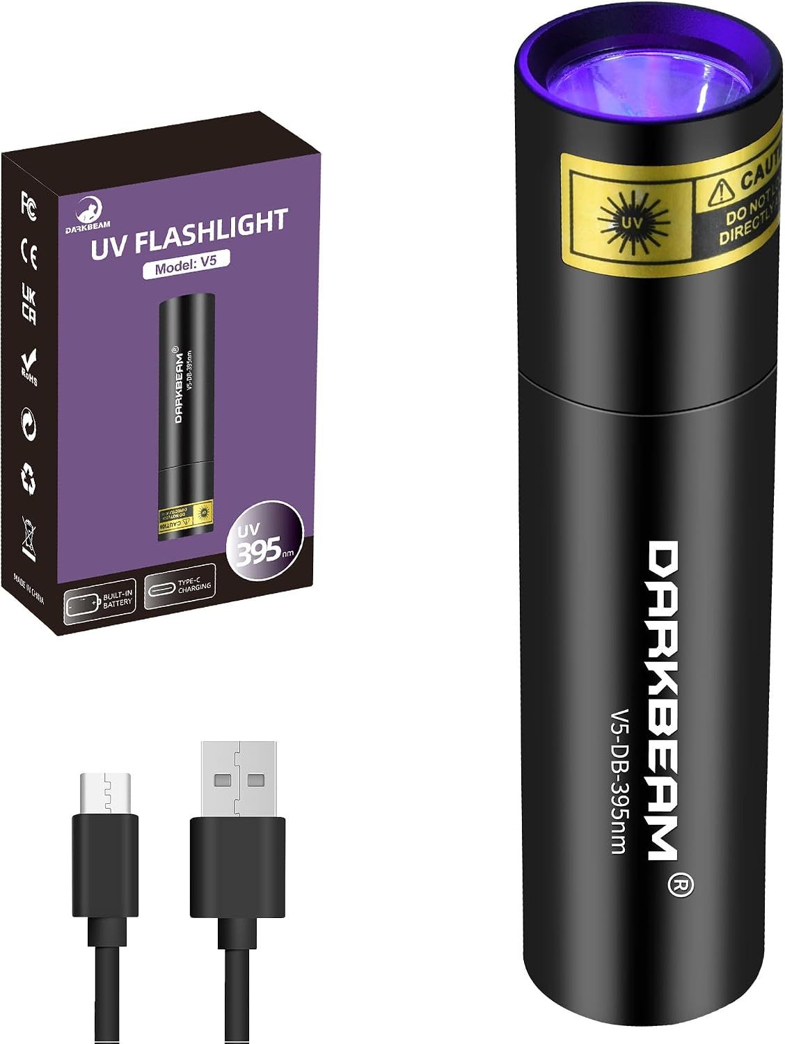 Linterna UV 395nm Luz Negra DARKBEAM  ultravioleta (profesional)