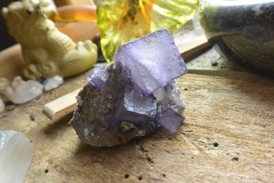 Rare! Gordonsville Shaft Purple Fluorite Cube in Dolostone Matrix Elmwood Mine