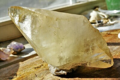 Pristine Elmwood Yellow Calcite Scalenhedron Steller Beam Specimen