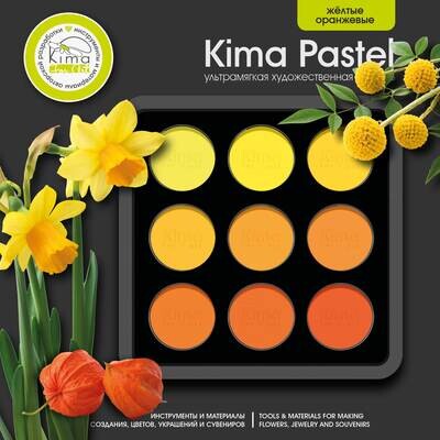 Pastel box for 9 colors of 2.5 ml | yellow-orange palette