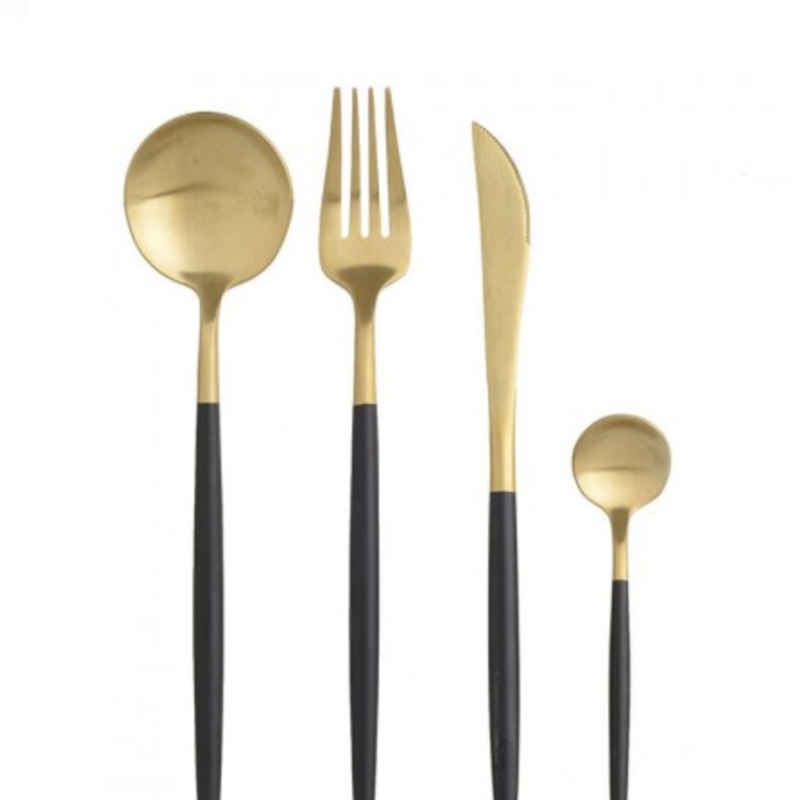 Cuchillería Black &amp; Gold Glossy