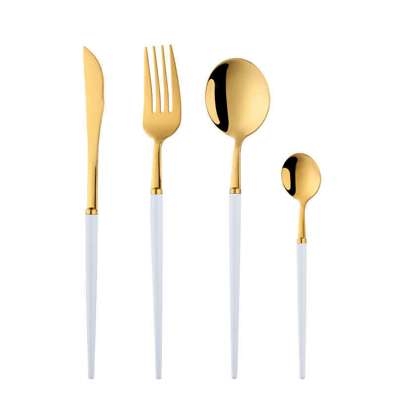 Cuchillería White &amp; Gold Glossy