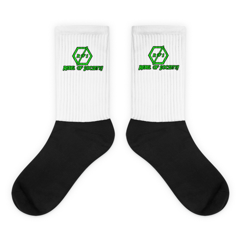 R of S Rebel Socks (In one color of White & Sizes: M-XL)