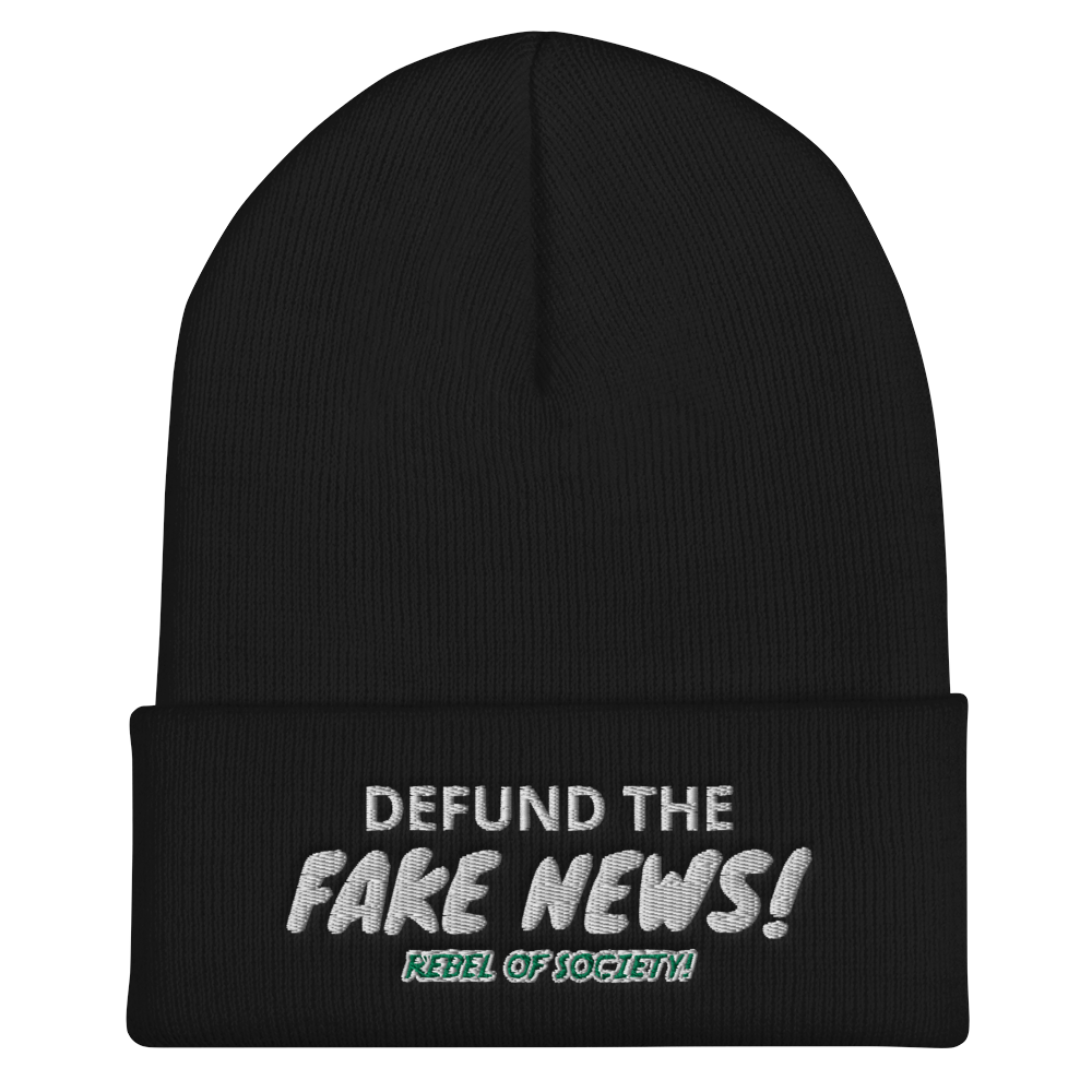R of S Fake News Cuffed Beanie