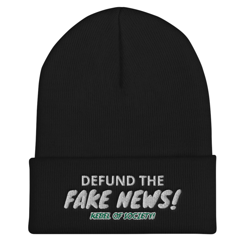 R of S Fake News Cuffed Beanie