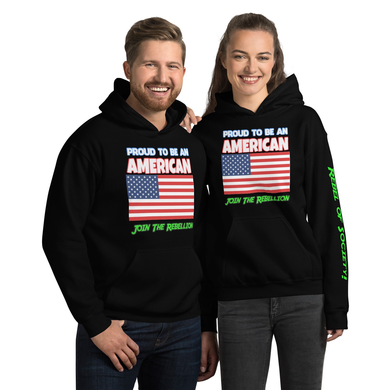 Red White & Blue - Proud American Unisex Hoodie (With 10+ Colors & Sizes: Small-5XL)