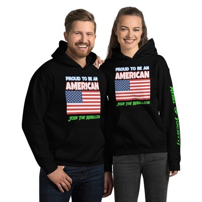 Red White & Blue - Proud American Unisex Hoodie (With 10+ Colors & Sizes: Small-5XL)