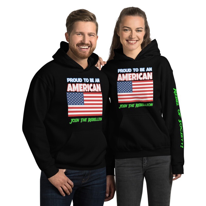 Red White & Blue - Proud American Unisex Hoodie (With 10+ Colors & Sizes: Small-5XL)