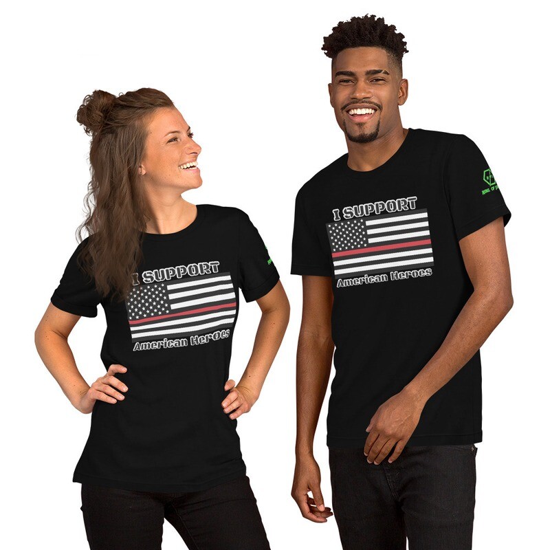 Red Line (Firefighter) Unisex t-shirt (Now with 10 Colors & Sizes: Small-4XL)