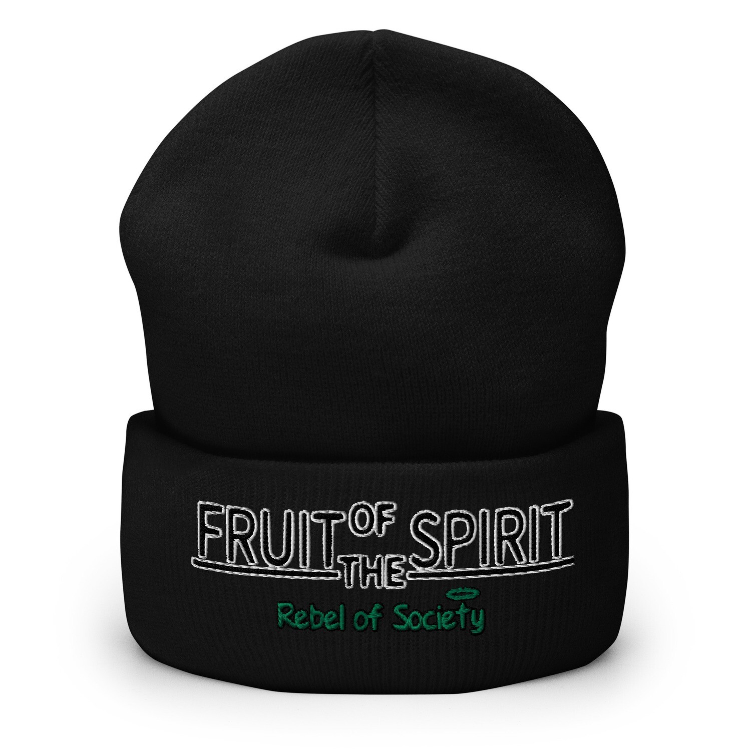 Fruit of the Spirit Cuffed Beanie (5+ Colors), Color: Black
