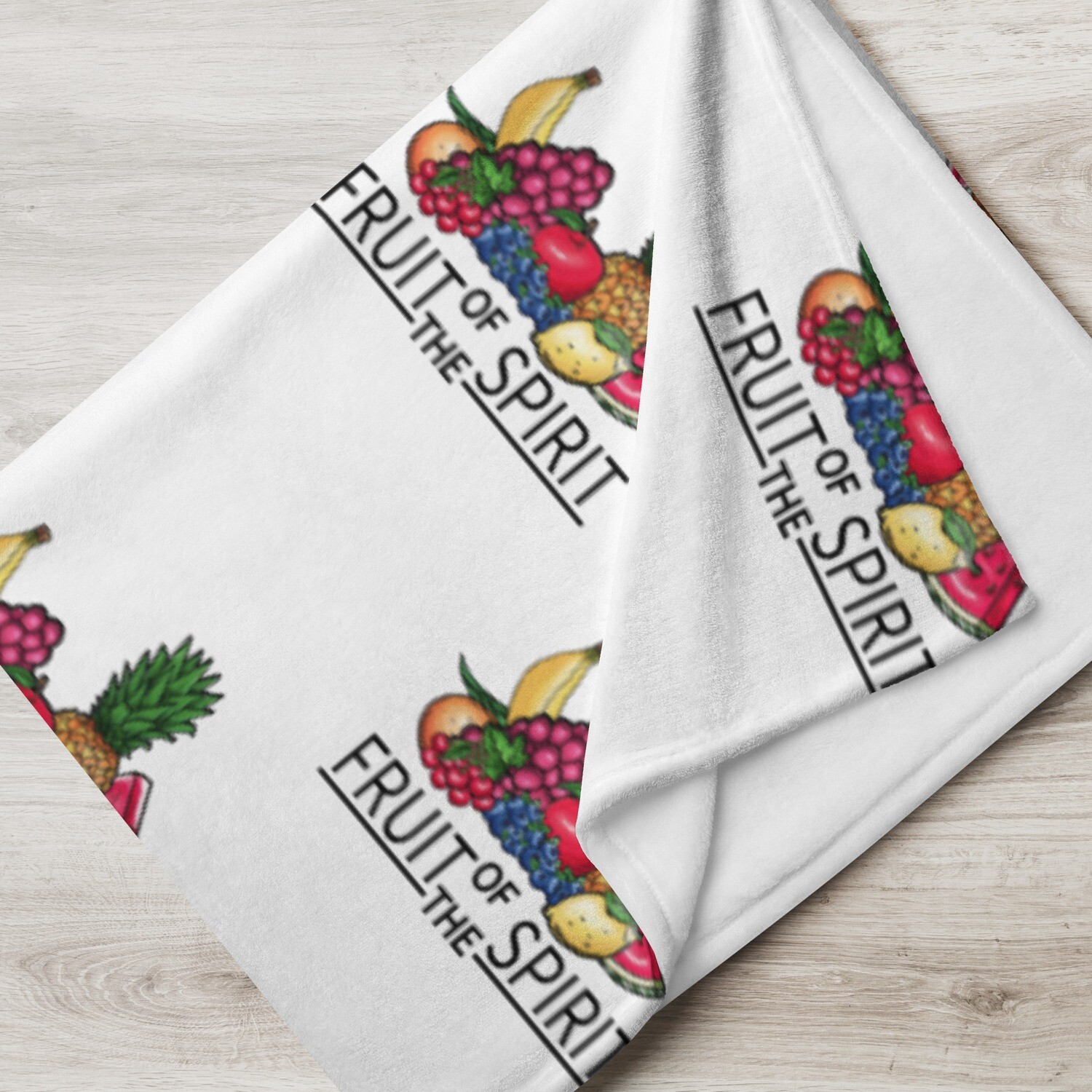 Fruit of the Spirit Soft Silky White Blanket (Sizes: 60"x80" & 50"x60" & Only in White)
