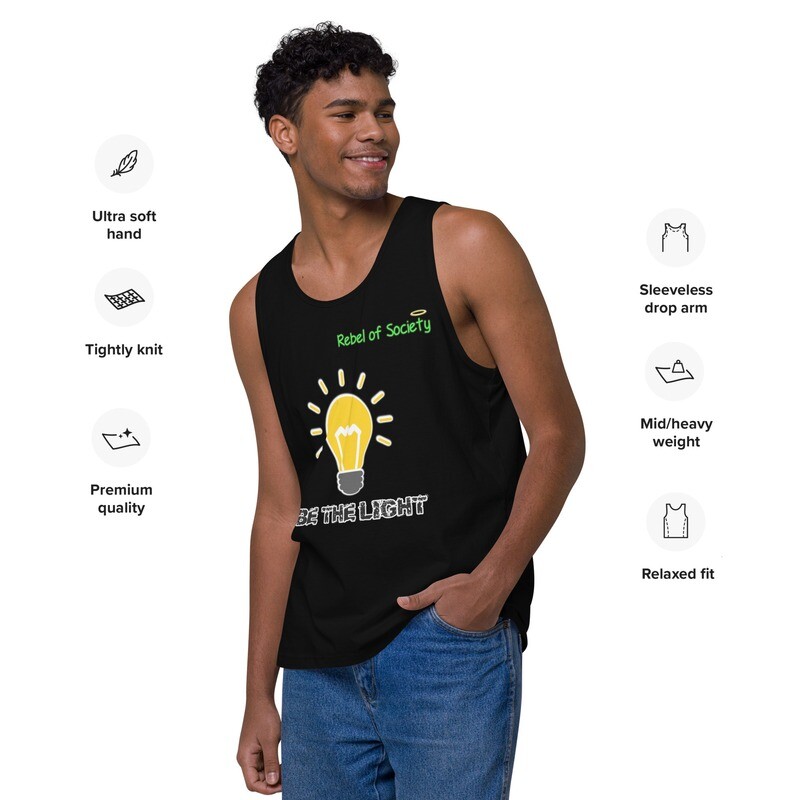 Be the Light Men’s Premium Tank Top (With 8 Colors & Sizes: Small-3XL)