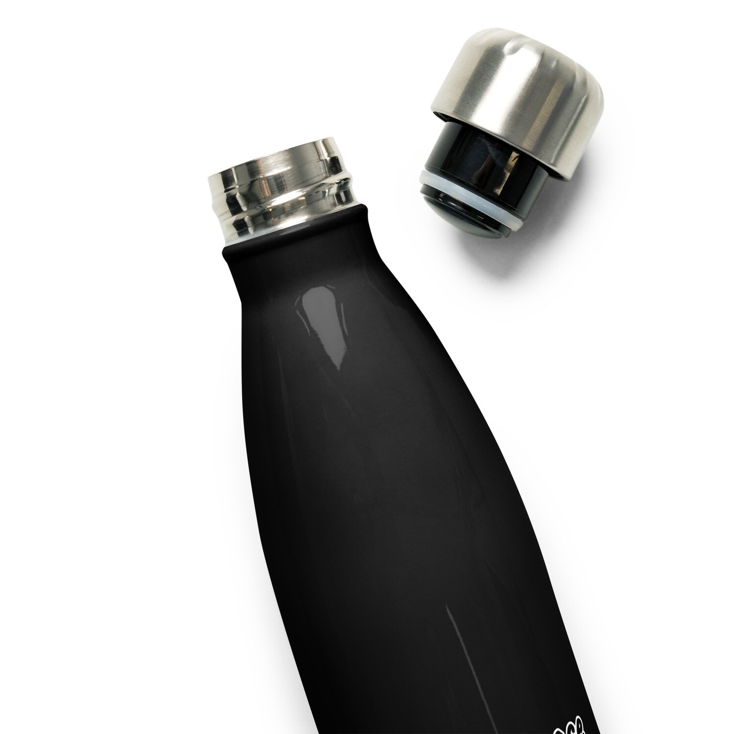 Matthew 7:14 Stainless Steel Water Bottle, Color: Black