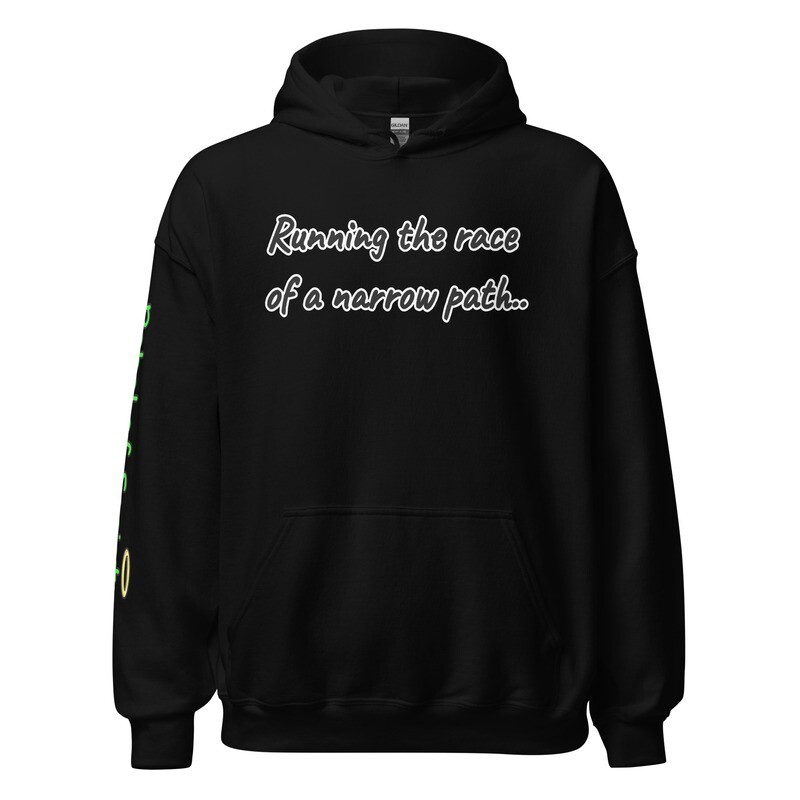 Running the Race of a Narrow Path-Matthew 7:14 Unisex Hoodie (Now with 10+ Colors and Sizes Small-4XL)