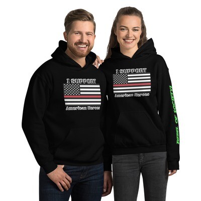 Red Line American Heroes-Unisex Hoodie (With 10+ Colors and Sizes Small-3XL)